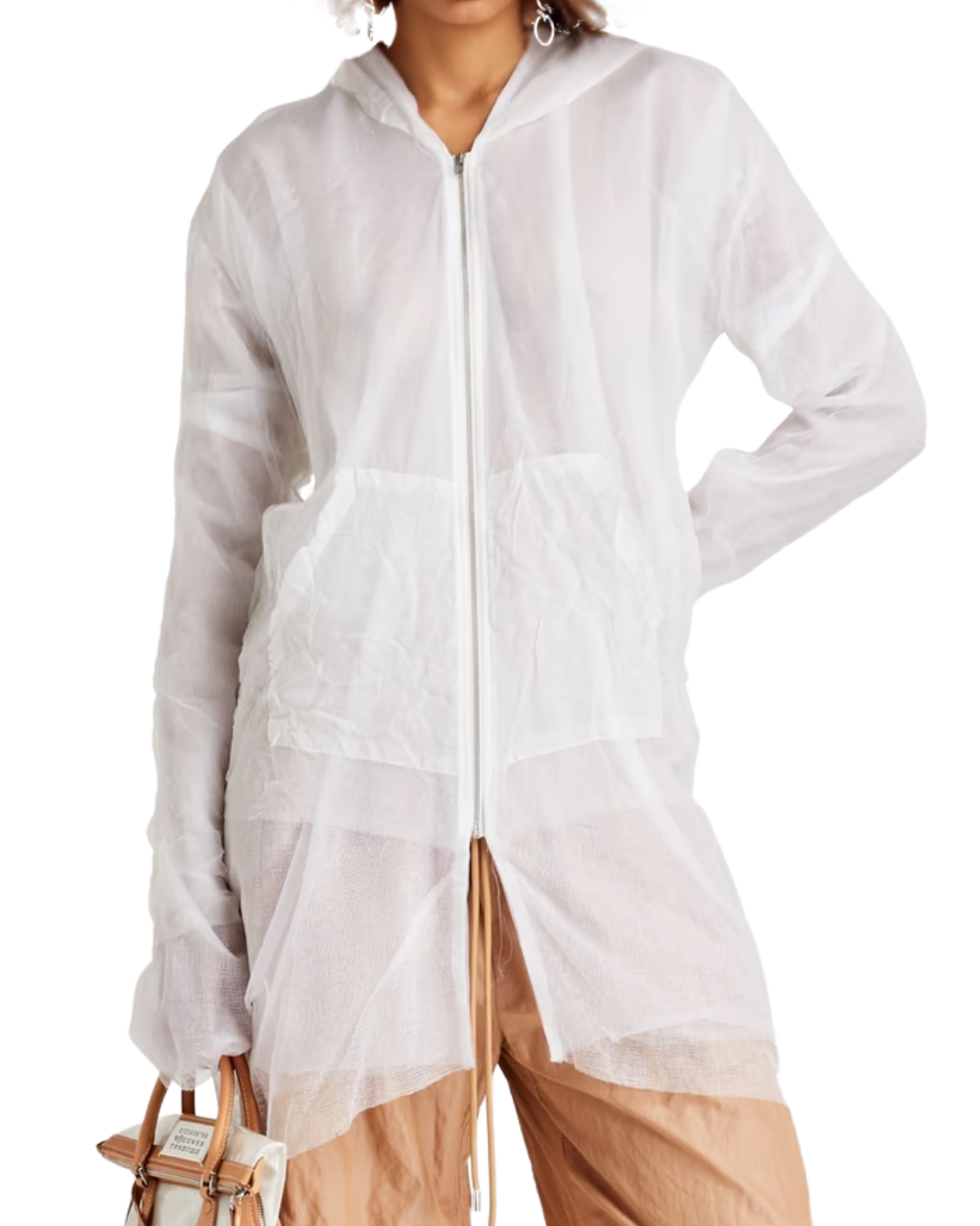 Maison Margiela Layered Silk-Gauze Hooded Jacket