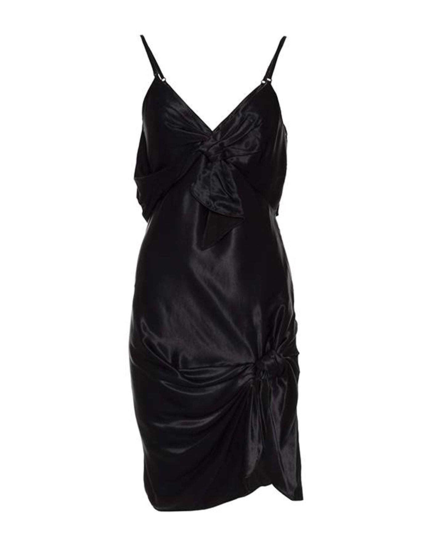 Alexander Wang Knot-Detail Satin Viscose Slip Dress