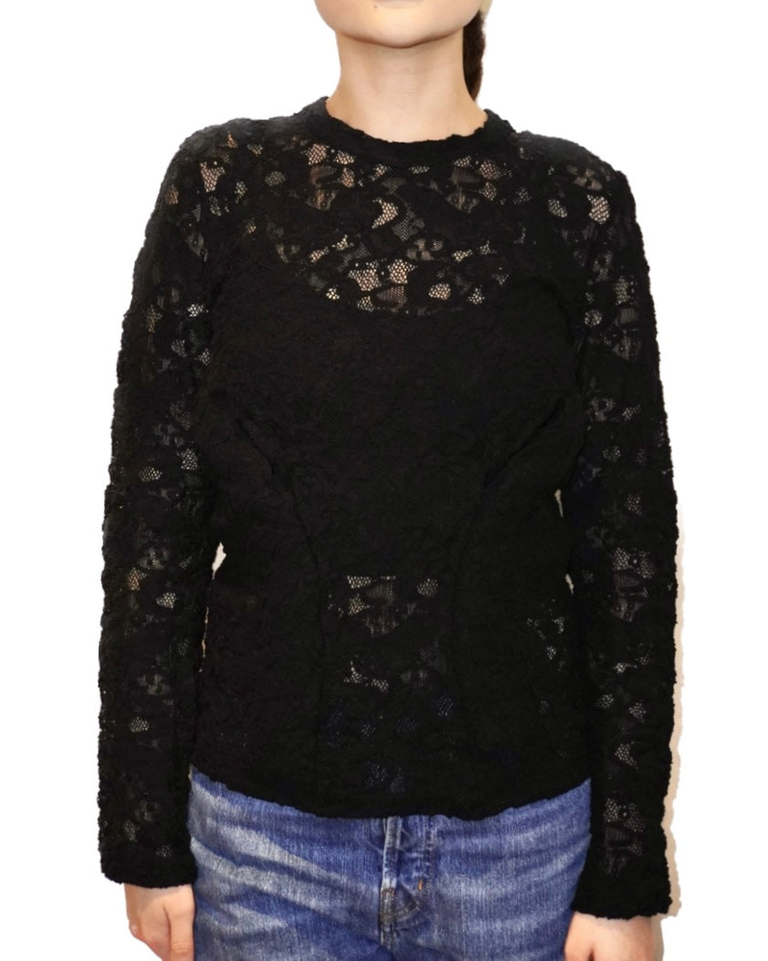 Comme des Garçons Black Padded Lace Blouse