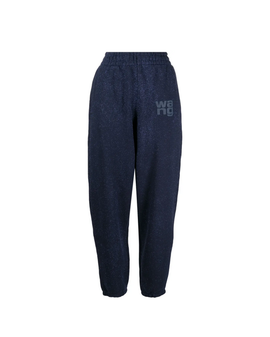 Alexander Wang Glitter-Effect Terry Track Pants