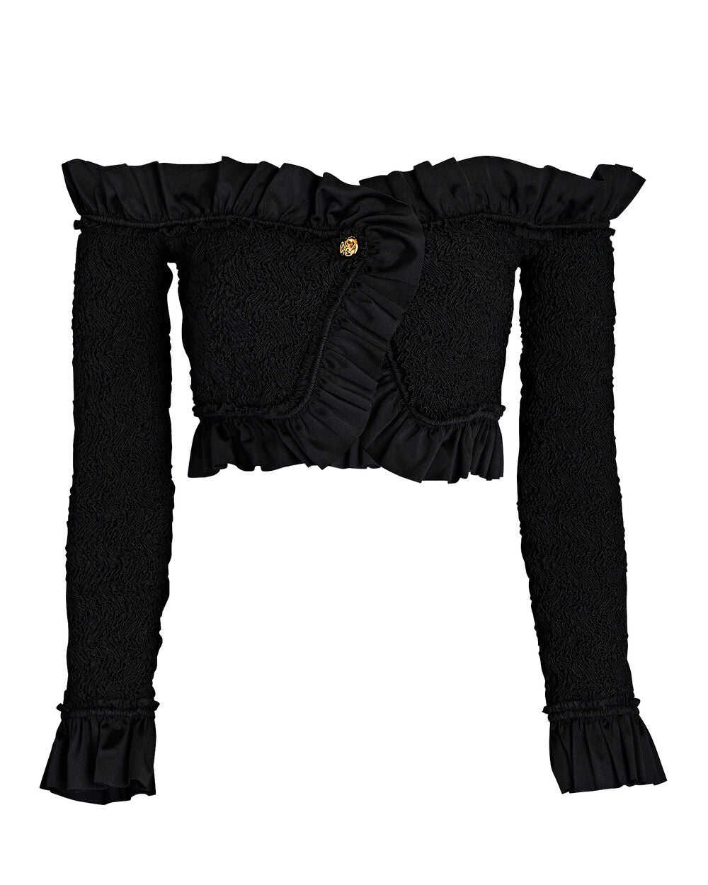 Alexander Wang Smocked Off the Shoulder Cardigan