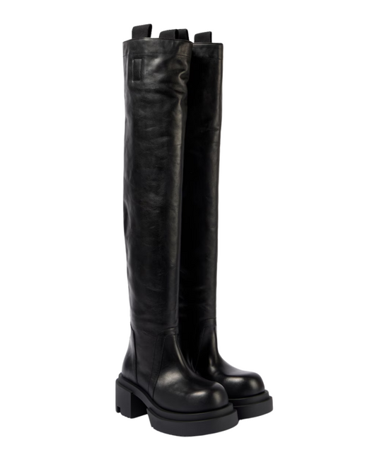 Rick Owens Wader Leather Over-the-Knee Boots