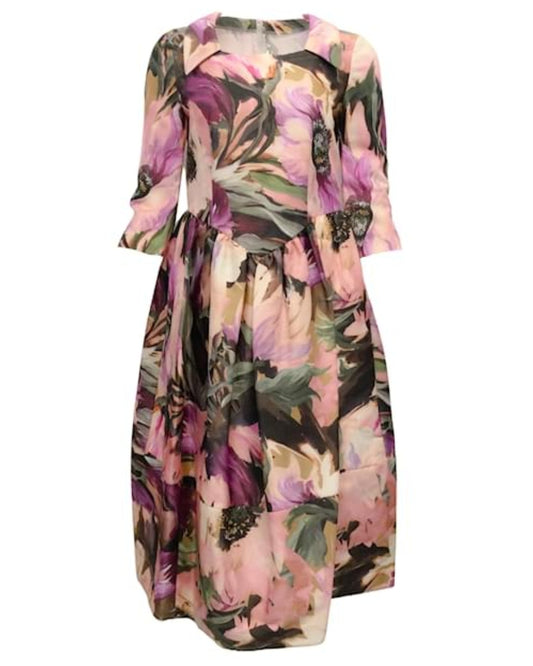 Comme des Garçons Pink Multi Floral Cocktail Dress