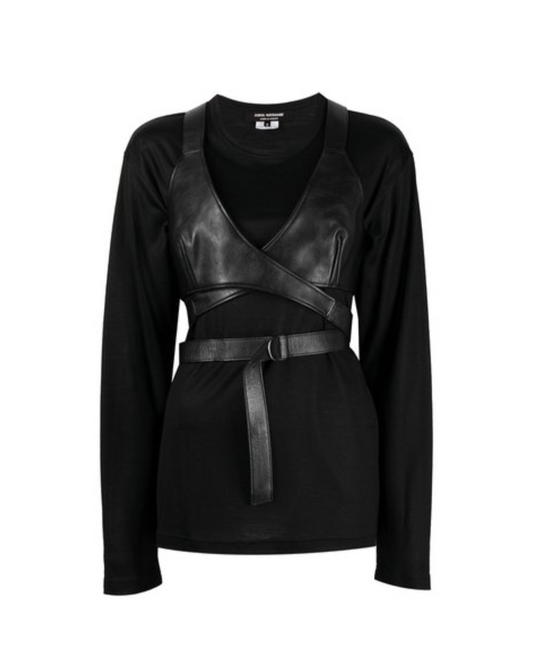 Junya Watanabe by Comme des Garçons Eco Leather Harness Bra & Long Sleeve T-Shirt